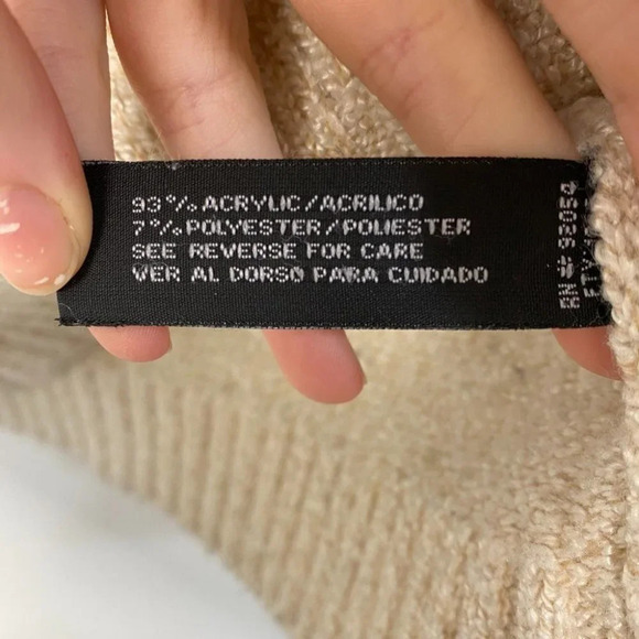 Carolyn Taylor Women's M Knit Sweater Cream Crew Neck Long Sleeve - Picture 4 of 6